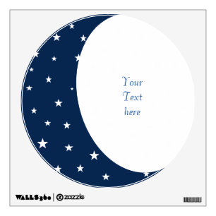 Blue moon and stars customizable  wall decal