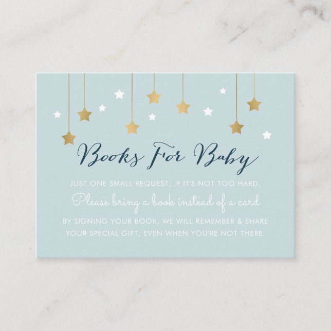 Blue moon and stars, invitation insert (Front)