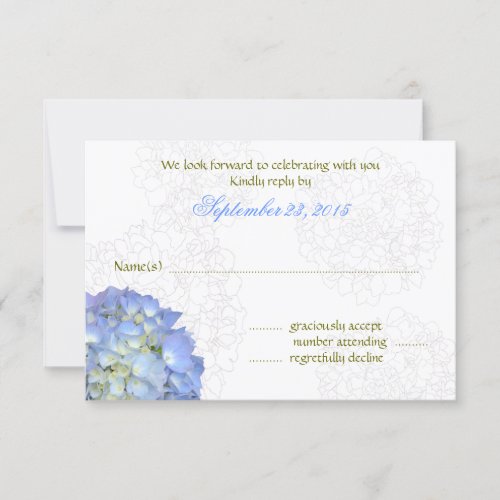 Blue Moon Art Hydrangea Wedding Reply Cards