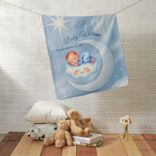 Blue Moon Baby Blanket Stars Nursery Gift