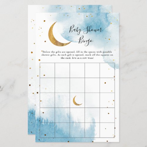 Blue Moon Baby Shower Bingo Game