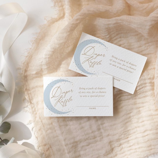 Blue Moon Baby Shower Diaper Raffle Ticket Enclosure Card (Creator Uploaded)