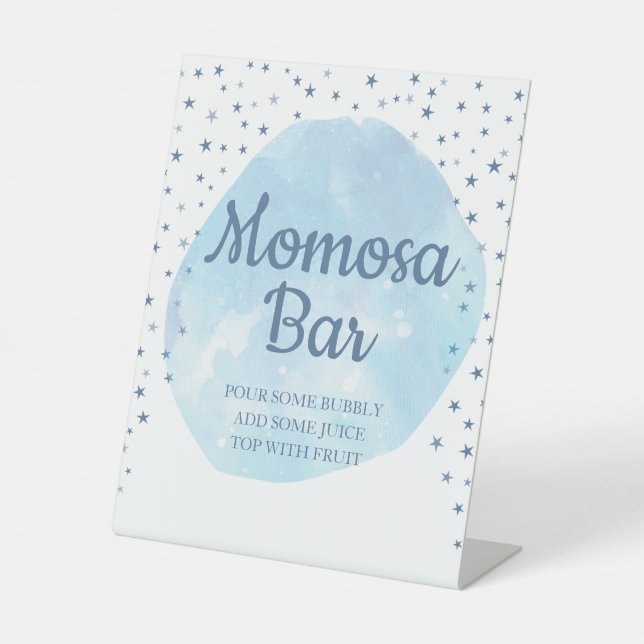 Blue Moon Baby Shower Mom-osa Table Sign (Front)