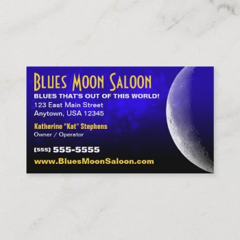 Blue Moon Business Card by coolcards_biz at Zazzle