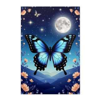 Blue Moon butterfly For Night Lovers Acrylic Print
