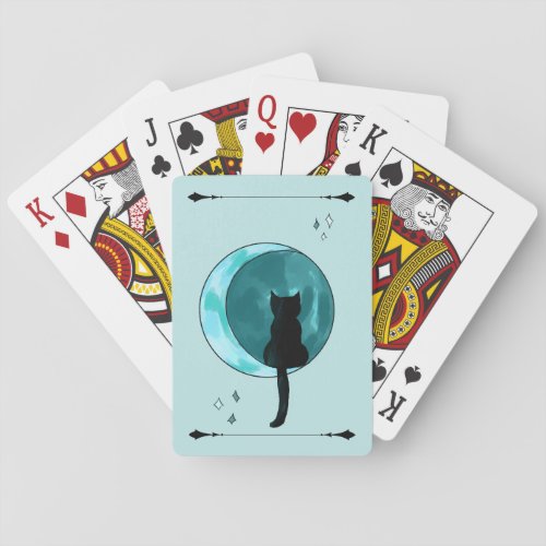 Blue Moon Cat  Poker Cards