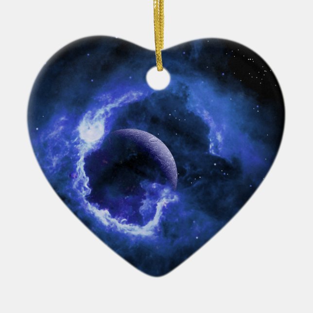 Blue Moon Ceramic Ornament (Front)