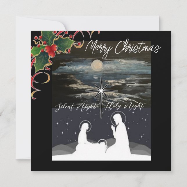 Blue Moon Christmas Nativity Flat card (Front)