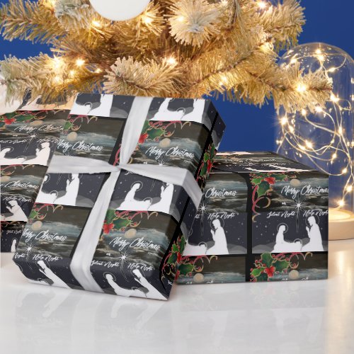 Blue Moon Christmas Nativity Gift Wrap