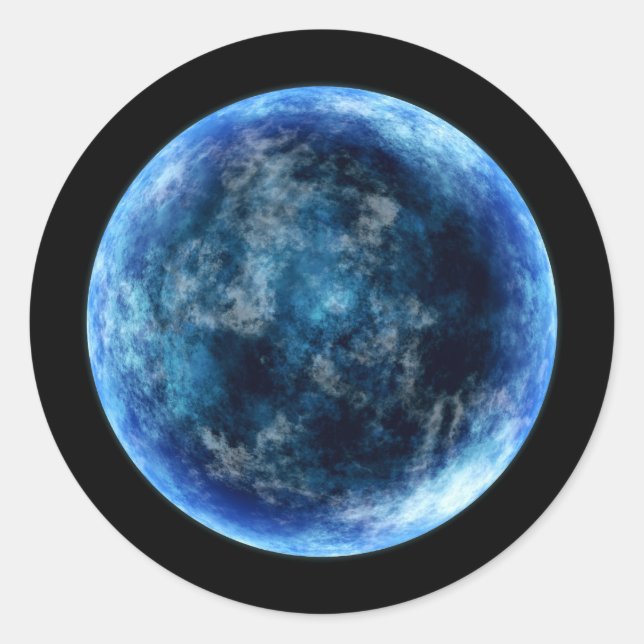 blue moon classic round sticker (Front)