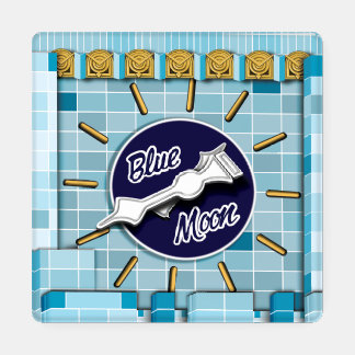 Blue Moon Clock Tower Acrylic Coaster Set