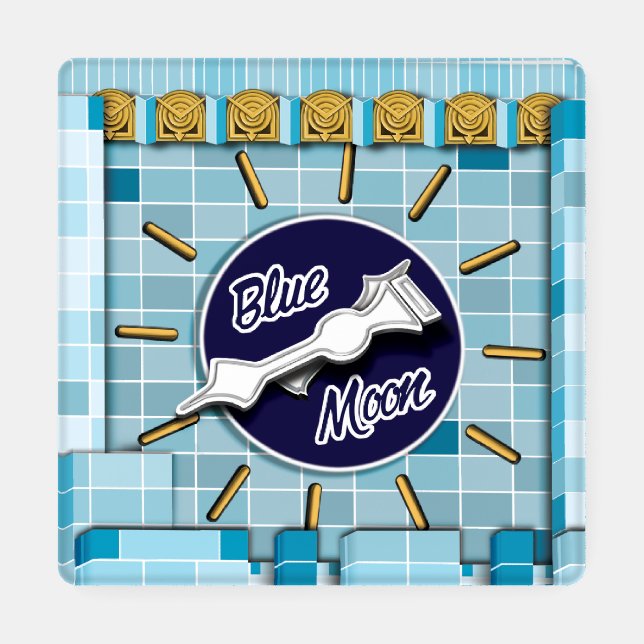 Blue Moon Clock Tower Acrylic Coaster Set (Single)