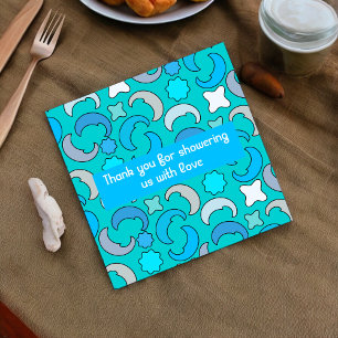 Blue Moon Clouds Pattern Cloth Napkin