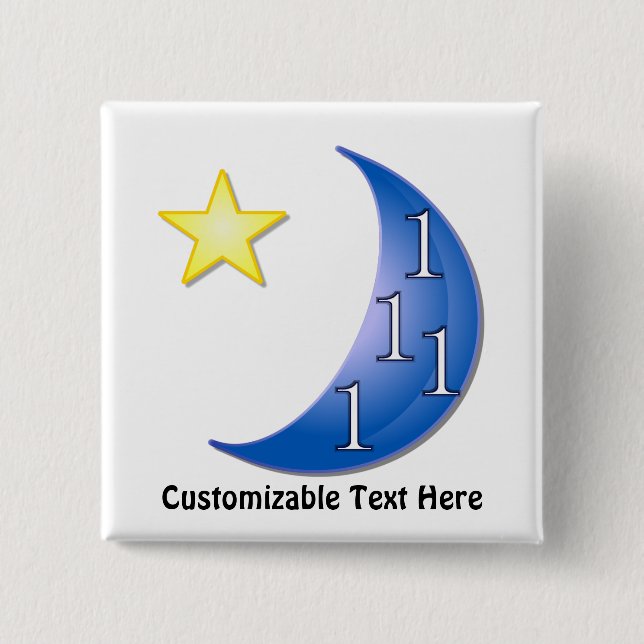 Blue Moon Customizable Pinback Button (Front)