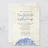 Blue Moon Floral Artwork Wedding Invitations (Front)