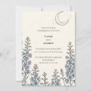 Blue Moon Floral Wedding Invitation