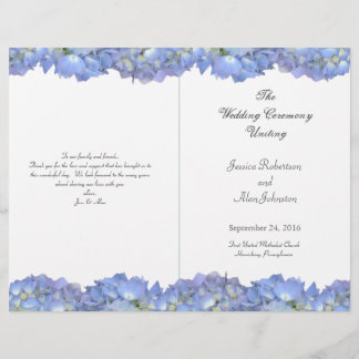 Blue Moon Folded Floral Wedding Program Template