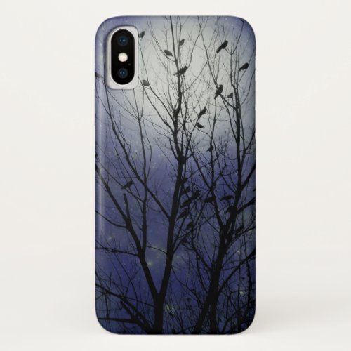 Blue Moon Glow Night Of Crows iPhone X Case