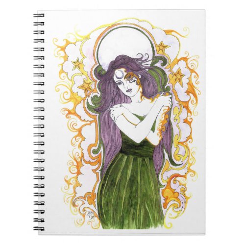 Blue Moon Goddess Spiral Photo Notebook
