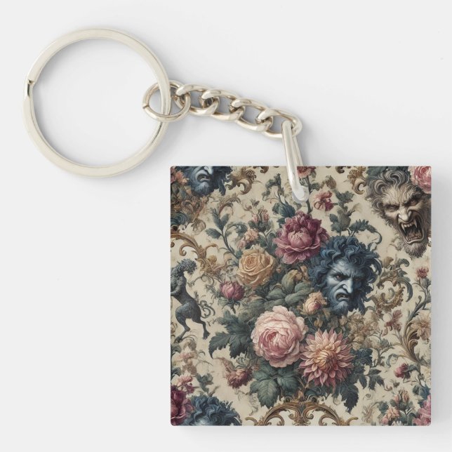 Blue Moon Grimoire – Gothic Victorian Keychain (Front)