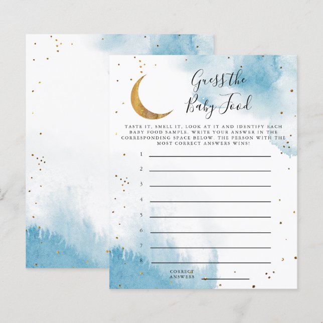 Blue Moon Guess The Baby Food Shower Game (Front/Back)