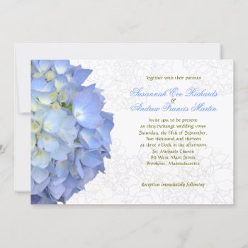 Blue Moon Hydrangea Custom Wedding Invitation by BlueHyd at Zazzle