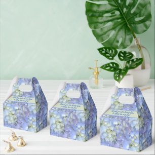 Blue Moon Hydrangea Floral Wedding Thank You Favor Boxes