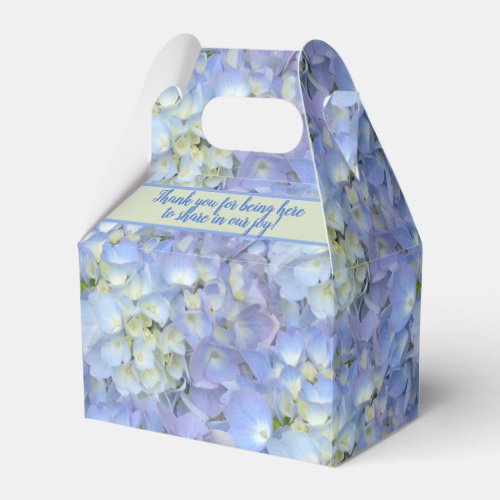 Blue Moon Hydrangea Floral Wedding Thank You Favor Boxes