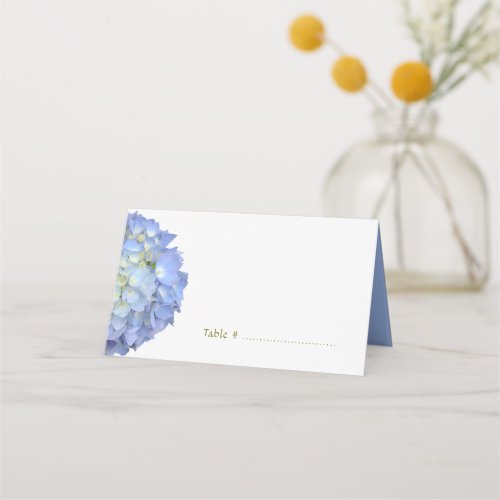 Blue Moon Hydrangea Folded Standing Place Cards