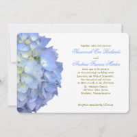 Blue Periwinkle Hydrangeas Garden Wedding 5x7 Paper Invitation