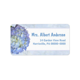 Blue Moon Hydrangea Single Name Address Label