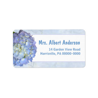 Blue Moon Hydrangea Single Name Address Label
