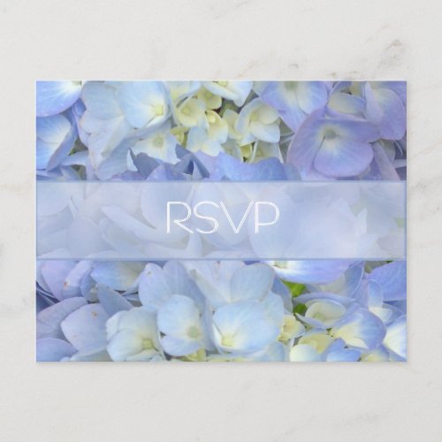 Blue Moon Hydrangea Wedding RSVP Postcard