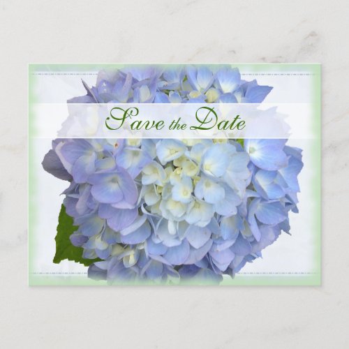 Blue Moon Hydrangea Wedding Save the Date Postcard