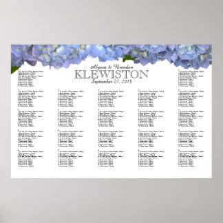 Blue Moon Hydrangea Wedding Seating Chart