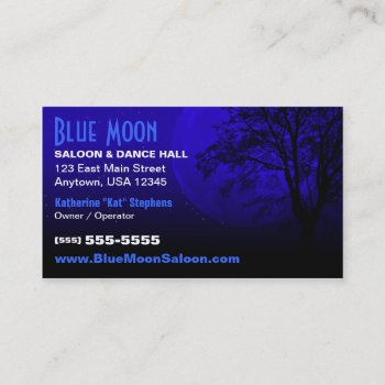 Blue Moon Image Business Card by coolcards_biz at Zazzle