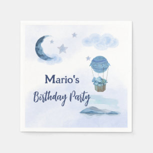 Blue moon little elephant birthday boy napkins