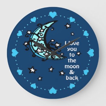Blue Moon Love Clock by KRStuff at Zazzle