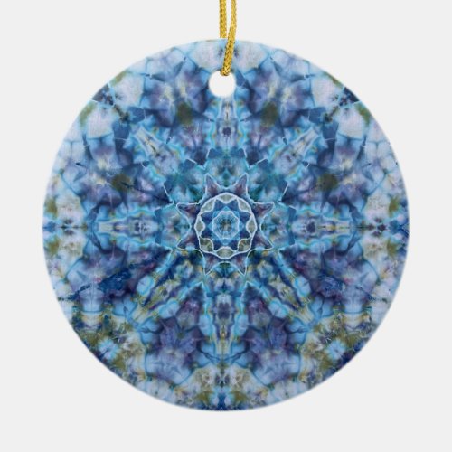 Blue Moon Mandala Ceramic Ornament