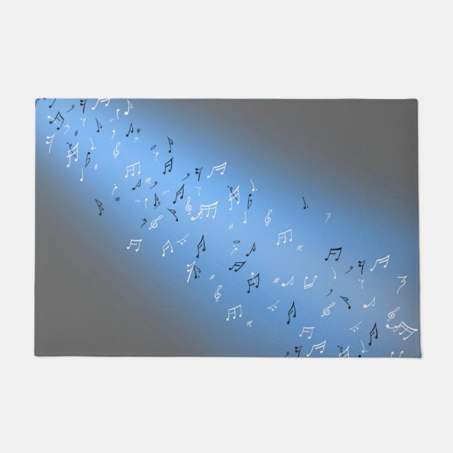 Blue Moon Musical Notes  Doormat (Front)