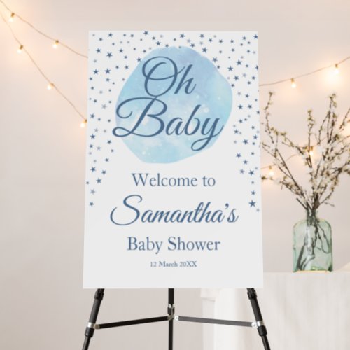 Blue Moon Oh Baby Shower Welcome Sign