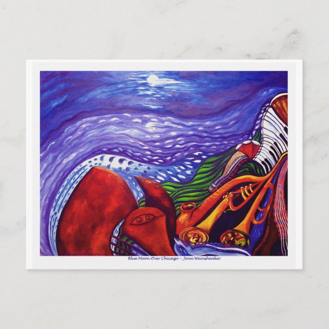 Blue Moon Over Chicago POST CARD (Front)