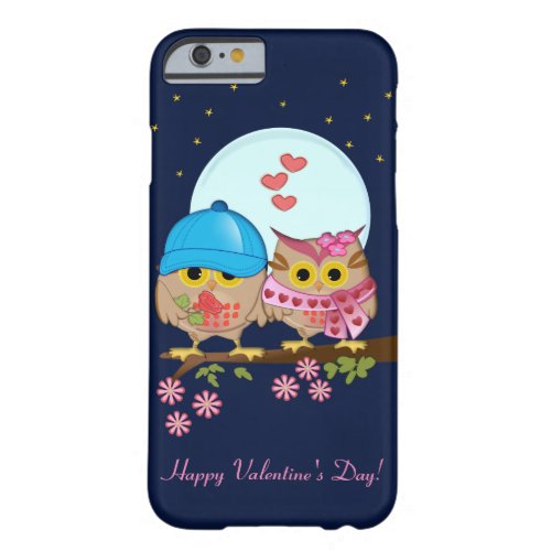 Blue moon owls in love  custom text barely there iPhone 6 case