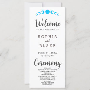 Blue Moon Phases White Wedding Program