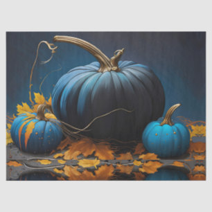 Blue Moon Pumpkins and Autumn Leaves Tissue Paper