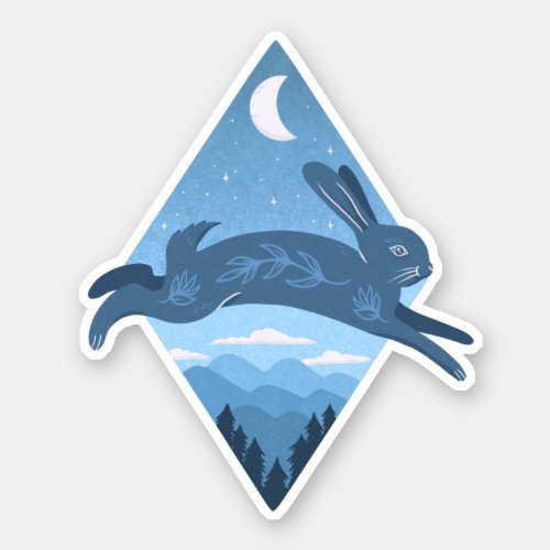 Blue Moon Rabbit Over Blue Ridge Mountains Sticker