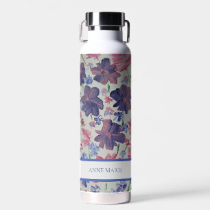 Blue Moon Rose Floral Custom Water Bottle