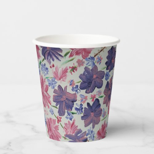 Blue Moon Rose Floral Paper Cups