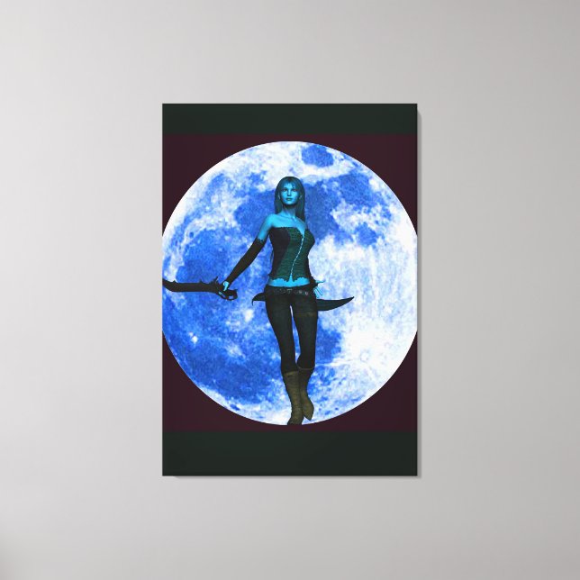 Blue Moon Warrior Canvas Print (Front)