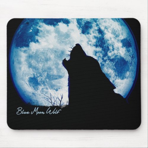 Blue Moon Wolf_Mouse Pad Mouse Pad